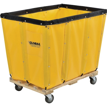 Global Industrial 16 Bushel, Yellow Vinyl Basket Bulk Truck, Unassembled, 40L x 28W x 35H 800358YL